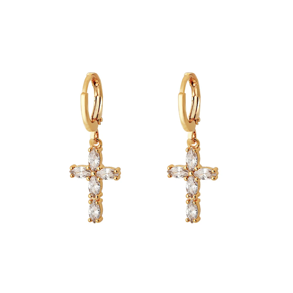 Gold Mchic, роскошные геометрические серьги с крестом, высокое качество, циркон, медь, золото, ювелирное изделие, свисающие серьги для женщин, вечерние, Bijoux Femme - Окраска металла: Gold