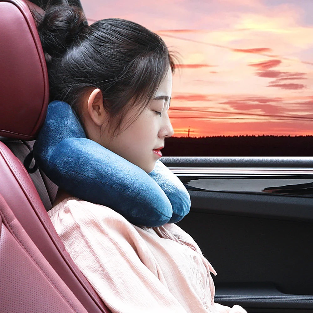 

Car neck pillow u-shaped travel pillow portable pp cotton cervical spine neck pillow car driving office nap pillow