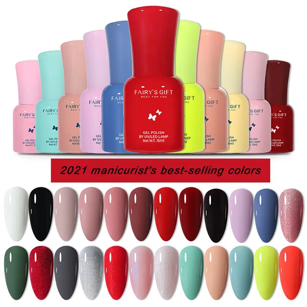 

Gel Polish Set Manicure For Nails Semi Permanent Vernis Top Coat UV LED Gel Varnish Soak Off Nail Art Gel Nail Polish