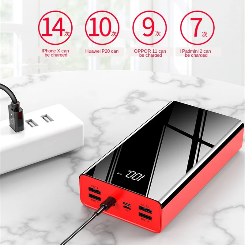 Внешний аккумулятор с 4usb портами и цифровым дисплеем 80000 мАч|Внешние