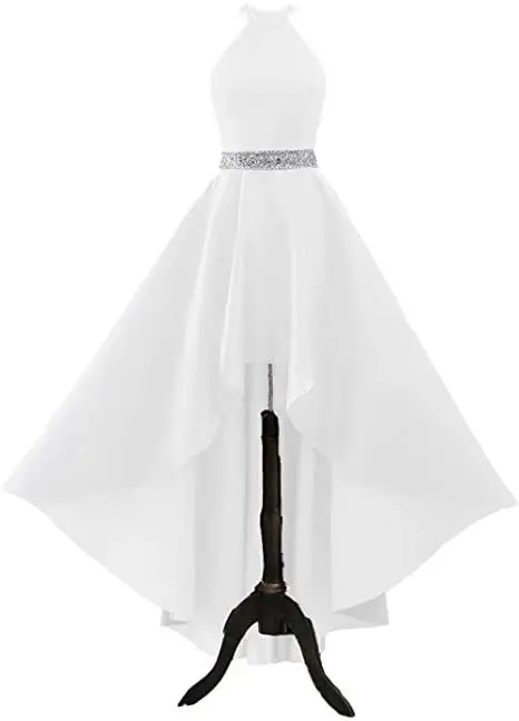 Angelsbridep High-Neck Evening Dresses Gala Gowns Robes De Soiree Sexy Natural Waist Satin Formal Prom Party Pageant | Свадьбы и