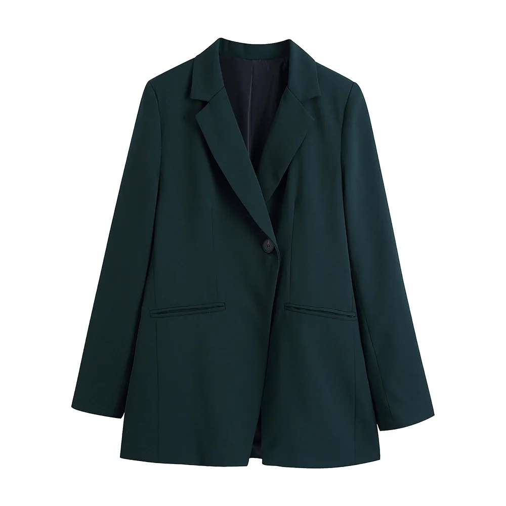 

Jacket Women 2021 Autumn Fashion Clothing Notched Lapel Long Sleeve Office Blazer Pockets Button Up Elegant Blazers Suit Jackets