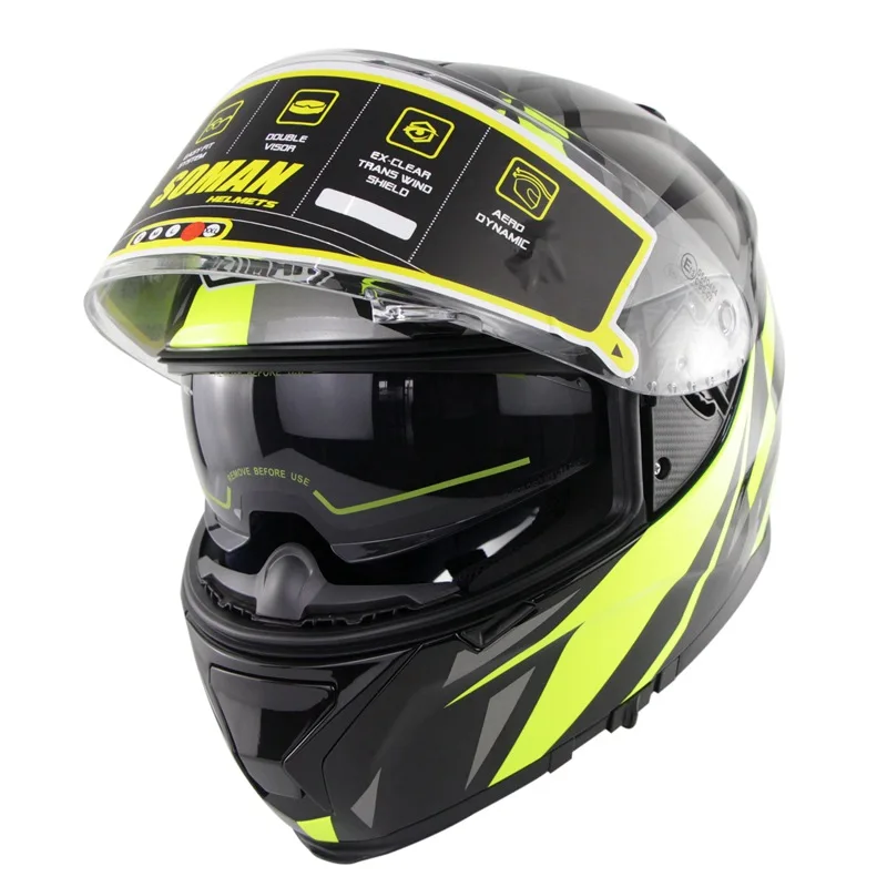 

Motorcycle racing double lens Bluetooth helmet for men and women riding safety helmet 961 Bluetooth helmet ECE certification