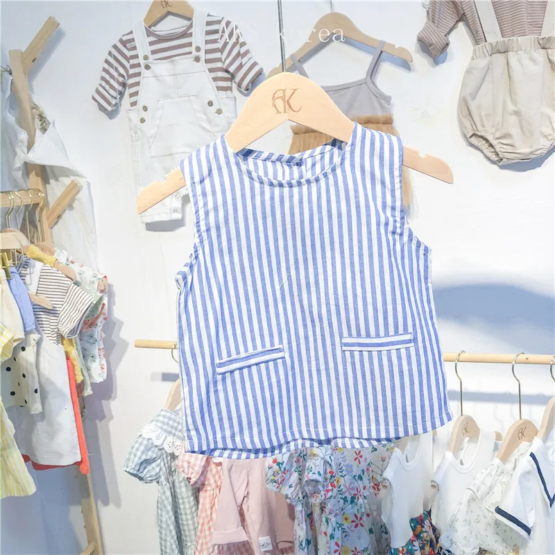 Kids Dresses for Girls Summer New Treasure Dress Boys Shirt College Wind Stripe Sister | Детская одежда и обувь