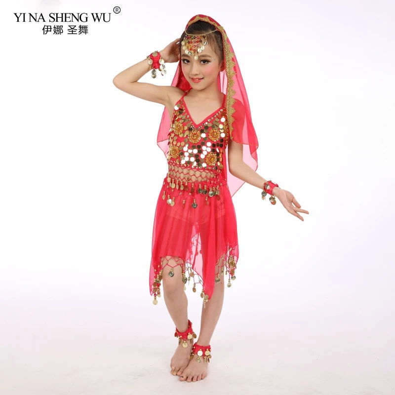 Детская одежда для девочек комплект из 6 предметов топ танца живота и юбка костюм