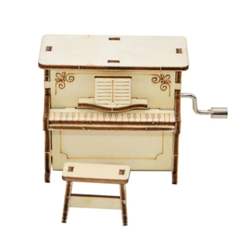 DIY деревянная музыкальная шкатулка рукоятка с днем рождения детский подарок