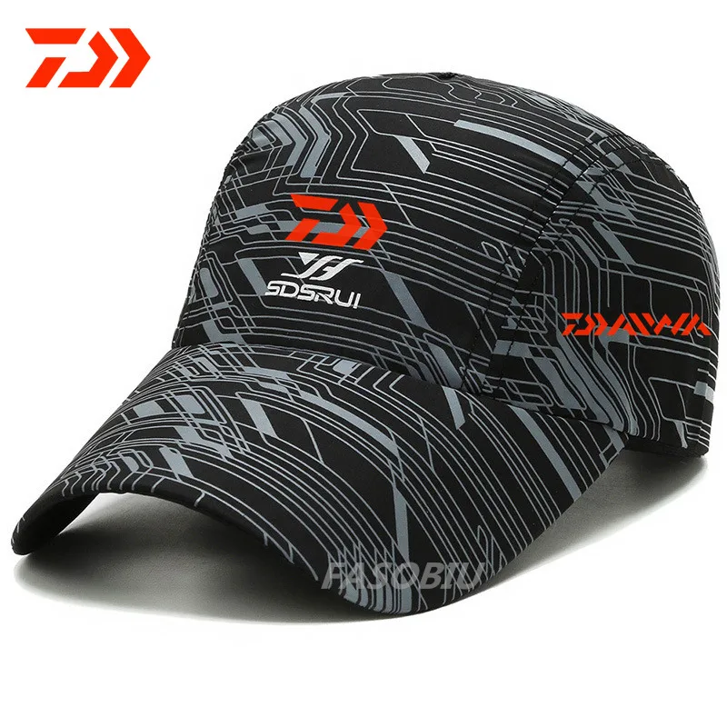 

Daiwa новые шляпы для рыбалки, солнцезащитные шляпы с защитой от УФ-лучей, дышащая Регулируемая сетчатая шапка для улицы, бега, пешего туризма, ...