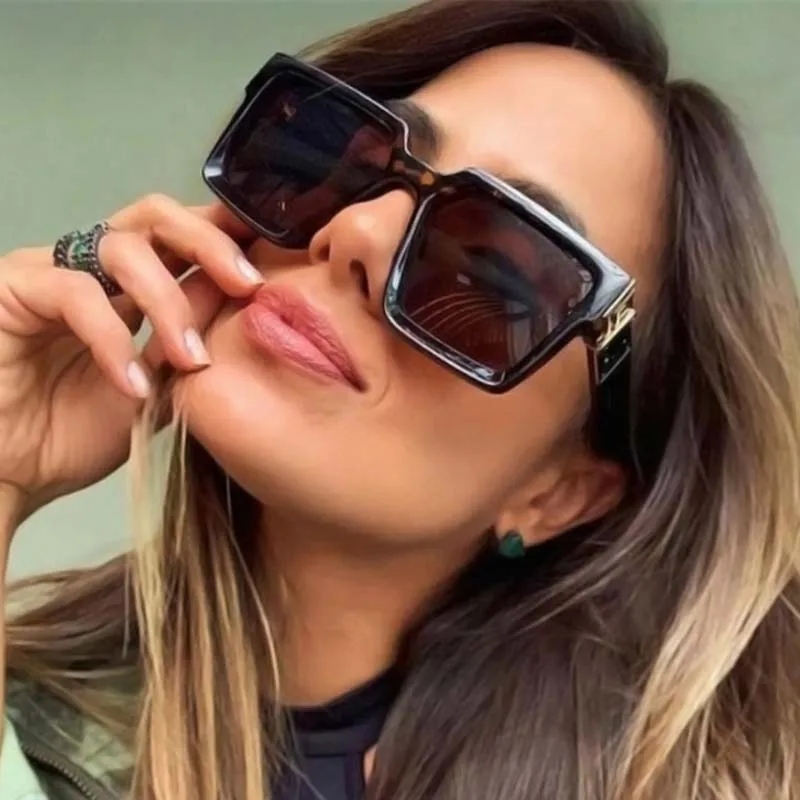 Очки солнцезащитные женские квадратные в стиле стимпанк винтажные оверсайз с