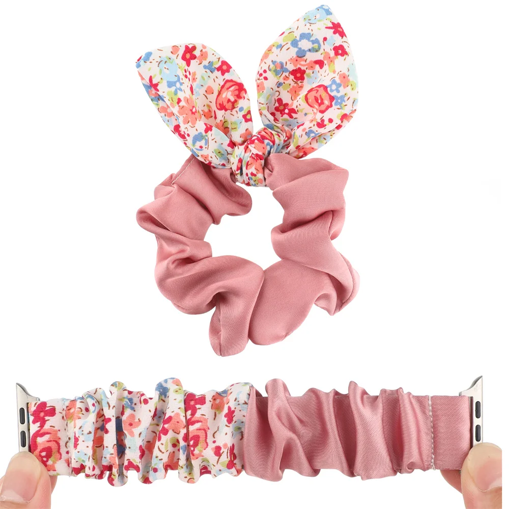 

Hair Scrunchie Strap for Apple watch band 45mm 41mm correa 42mm/38mm watchband bracelet for iwatch series 7 6 5 4 3 SE 44mm 40mm