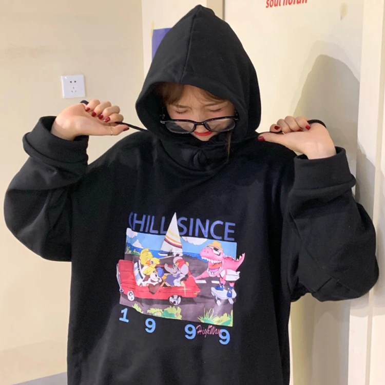 Chic японский с изображением забавного героя мультфильма печатных свитер