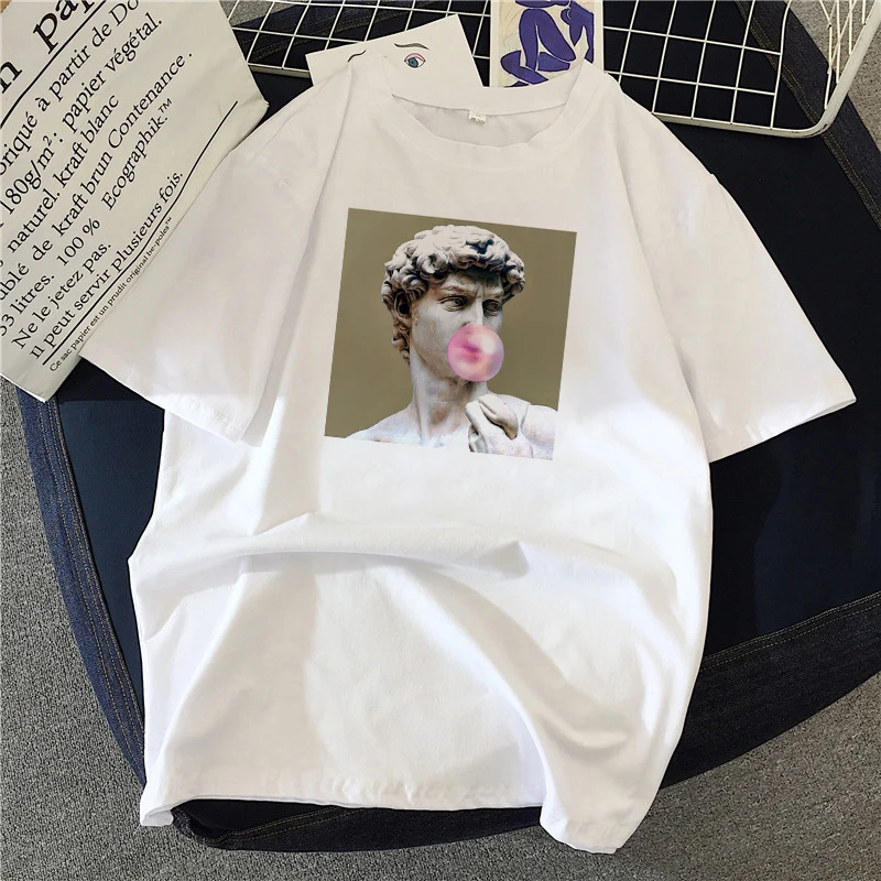 Женские футболки с рисунками из мультфильмов в стиле 90 х Ulzzang Harajuku Графический