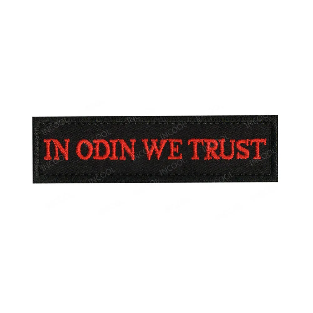 Black Red В Odin мы доверяем вышитые нашивки тактические для поддержания боевого духа декоративные нашивки эмблема аппликации Бог вышивка значки для шапки - Цвет: Black Red