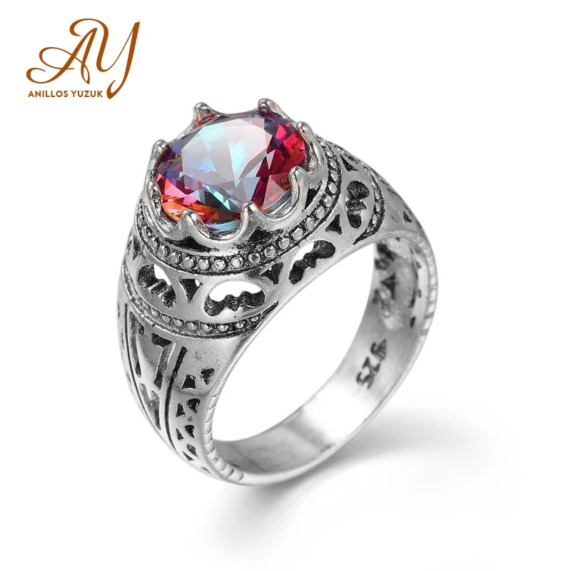 Классический топаз Anillos Yuzuk с натуральным кристаллом роскошное ювелирное изделие