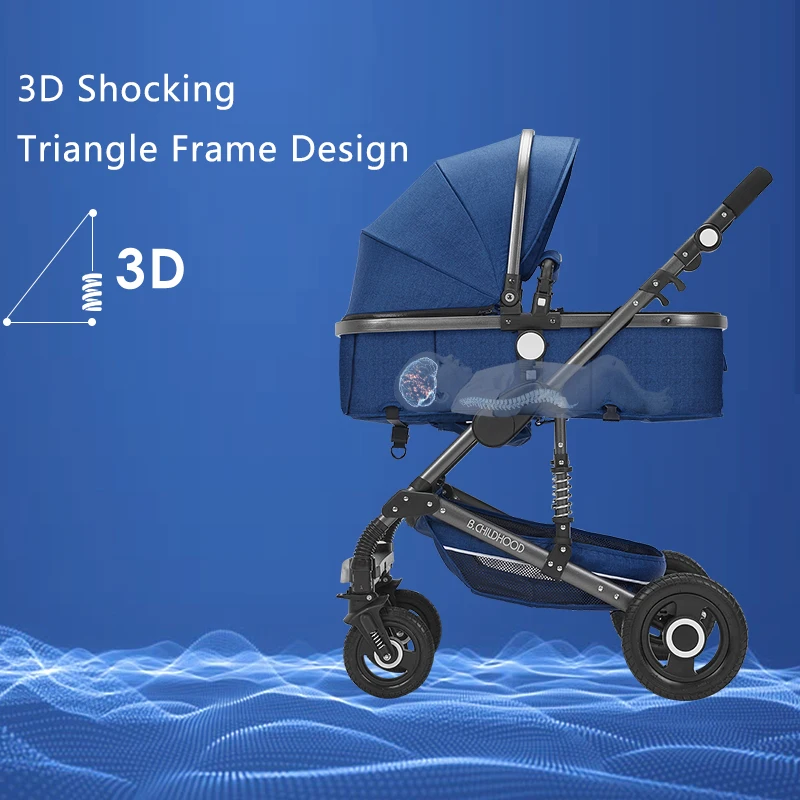 

Baby Stroller 2 in 1 luxury umbrella newborn kinderwagen High Landscape Stroller Folding strollers baby trolley baby pram