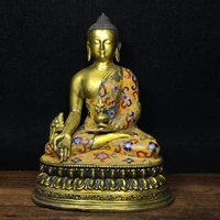 9 tibet buddhism temple old bronze cloisonne enamel shakyamuni medicine buddha buddha statue amitabha enshrine the buddha