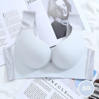 Gray-Bra Горячий комфорт дышащий бесшовный бюстгальтер розовый бюстгальтер сексуальное женское белье плюс размер Бралетт регулируется беспроводной пуш ап бюстгальтеры для женщин нижнее белье - Цвет: Gray-Bra