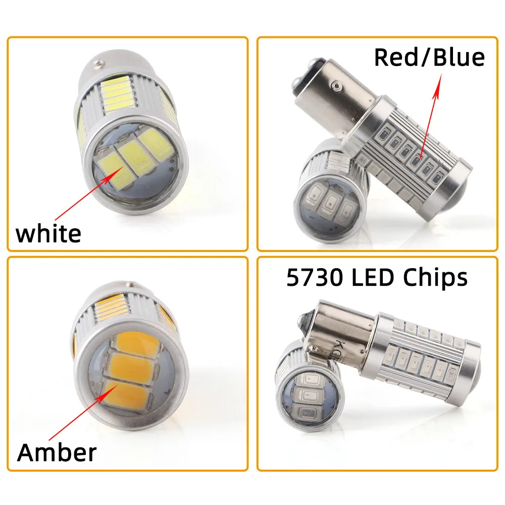 2 шт. DC12V 33 SMD 5730 1156 p21w 1157 p21/5 Вт T20 T25 3156 3157 7440 7443 Автомобильный светодиодный