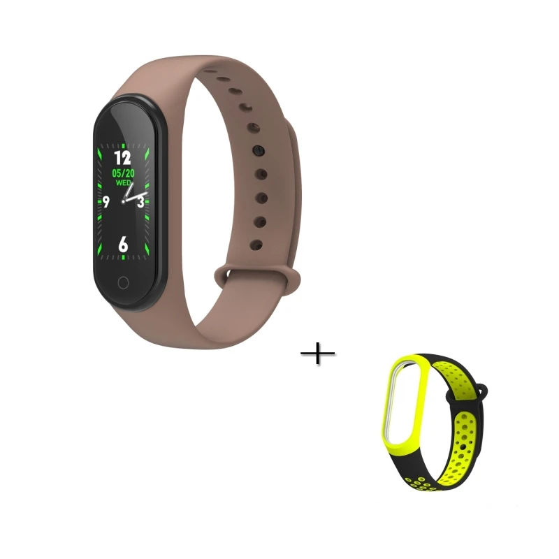 with strap Смарт-браслет 4 IP67 водонепроницаемый 5 цветов Смарт-браслет с экраном пульсометр фитнес-музыка Bluetooth пульсометр - Цвет: with strap