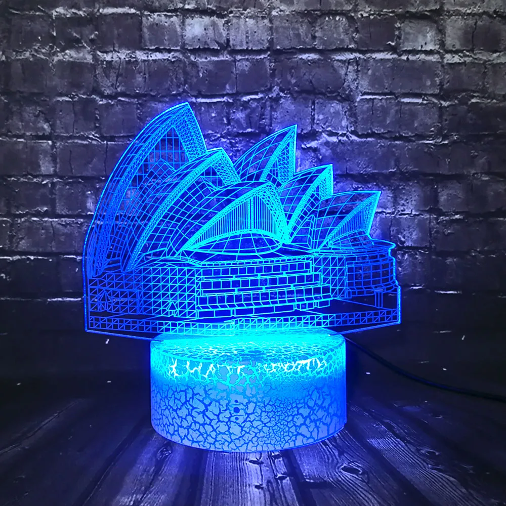 Креативный Австралийский Сидни опера домашний 3D Визуальный светодиодный стол