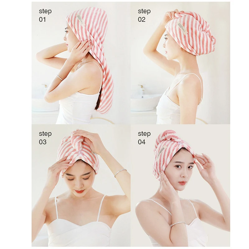 

New Microfiber Hair Towel Quick Drying Hair Wrap Towel Super Absorbent 1pc