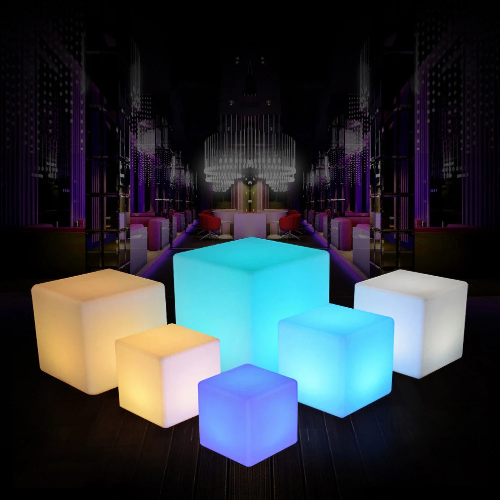 Светодиодный куб ночной Светильник RGB дворовая лампа украшения сада настольная