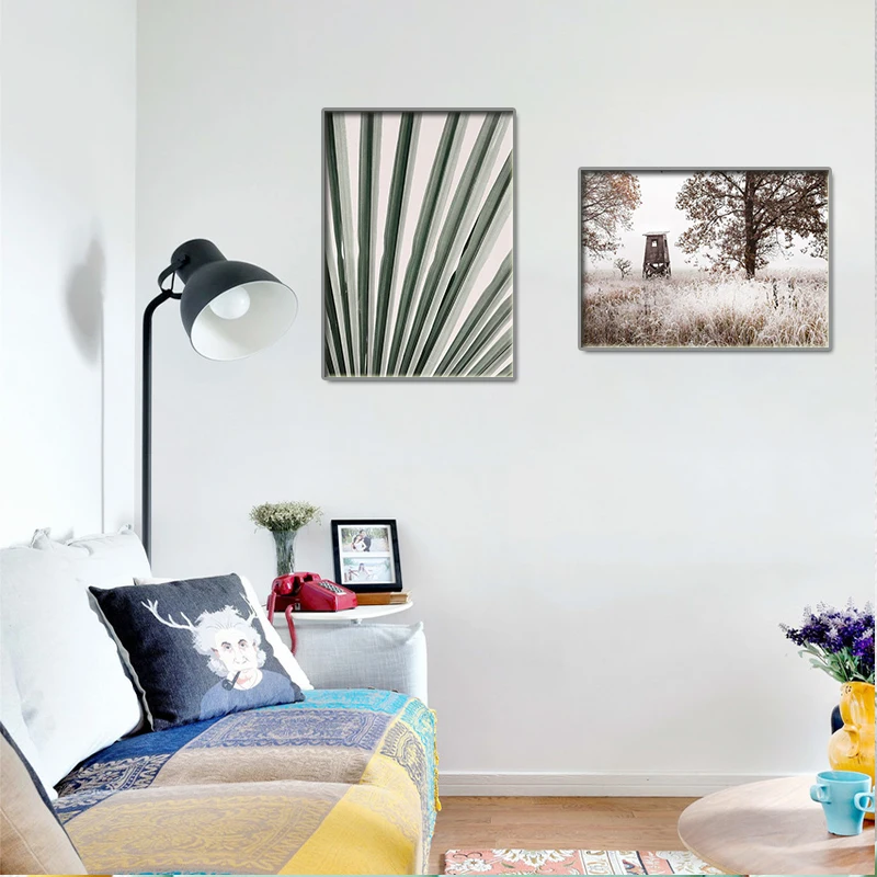 

Nordic Style Simple Green Plant Painting Tower Line Hd Print Painting Poster Home Living Room and Bedroom Wall Art Decoration