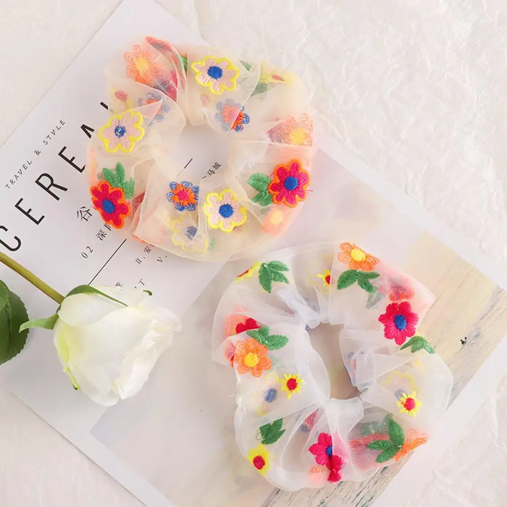 Винтажная вышитая Цветочная лента для волос сетчатая резинка в горошек повязка