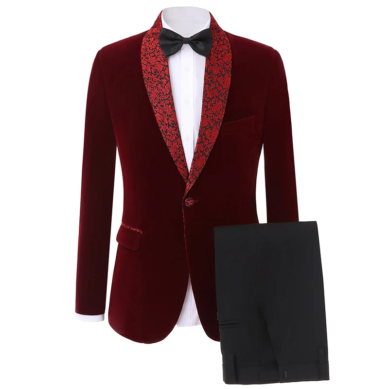 Для мужчин Slim Fit костюм реальное изображение цветочный мужской для выпускного