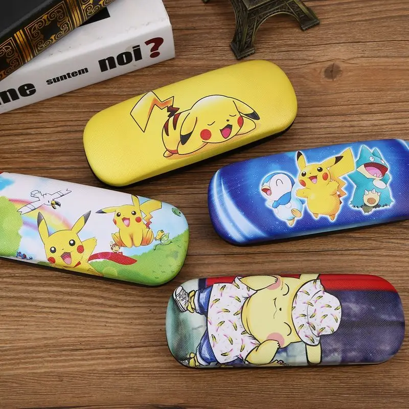 Портативный Жесткий Кожаный Чехол для очков с героями Аниме Покемон Пикачу милым