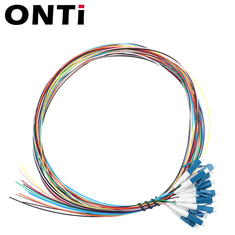ONTi 12 Colors SC APC/UPC Pigtail-SM(9/125) Fiber Optical Patch Cord/Pigtail 1M fanout LC/UPC fiber optic Pigtails SM simplex