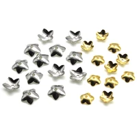 50pcslot stainless steel gold silver tone 6mm 7mm bead caps end crimp bead for pearl bead cap diy jewelry making accessories