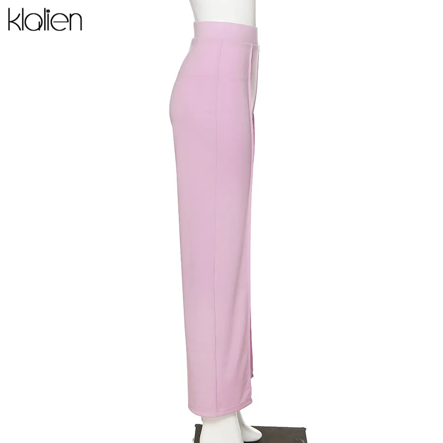 Брюки KLALIEN Женские повседневные с широкими штанинами Модные Элегантные Простые