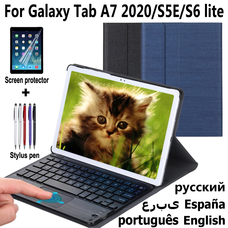 Чехол с Bluetooth клавиатурой для Samsung Galaxy Tab A7 10 4 2020 S6 lite S5E 5|Чехлы планшетов и