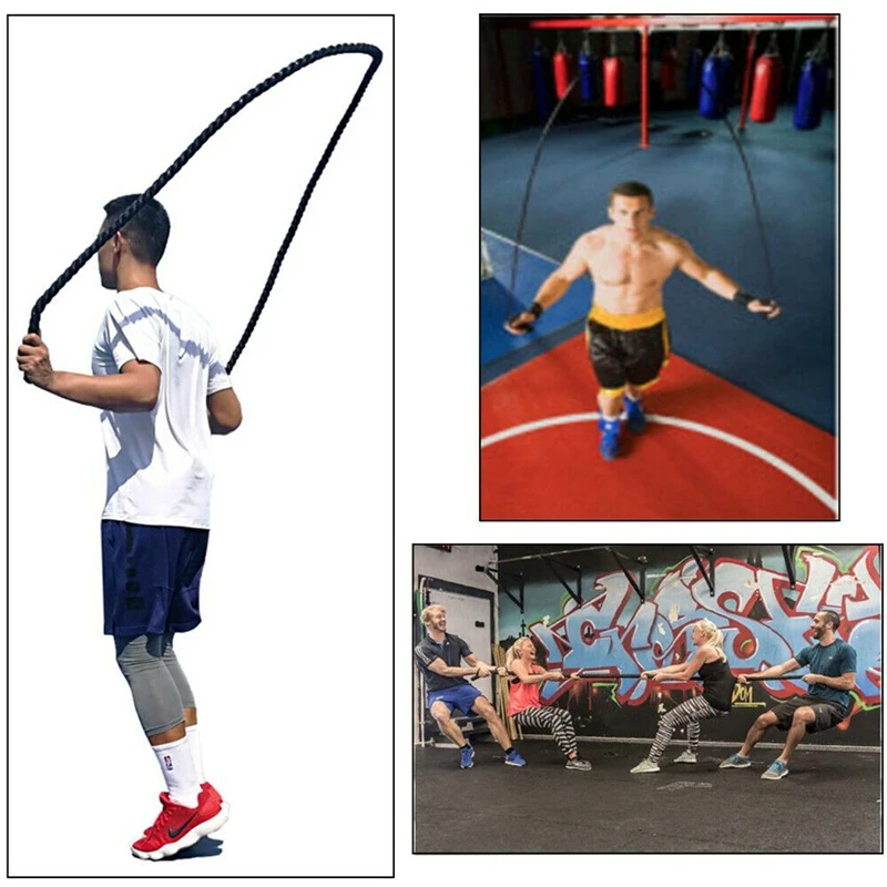 Fitness Heavy Jump Rope Crossfit Weighted Battle Skipping Ropes Power MMA Training Improve Strength Muscle 25mm | Спорт и