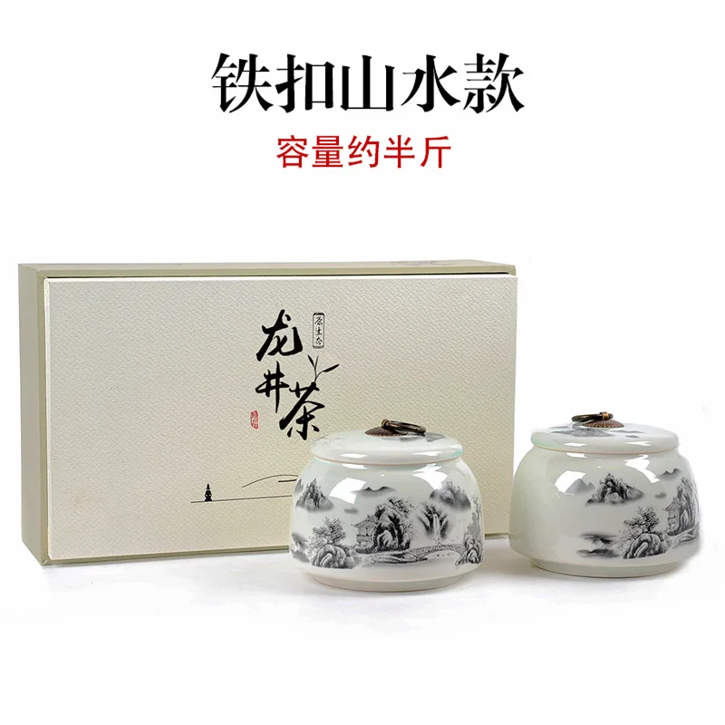 

Mini Ceramic Tea Jar Organizer Wooden Box Chinese Storage Tea Container Packaging Pojemnik Na Herbate Vintage Tea Box EA60CG