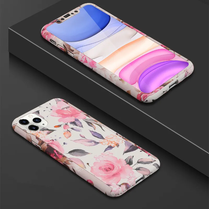 Style 10 360 градусов Полная защита чехол для телефона для iPhone 6 6S 7 8 Plus XR X XS Max мультфильм животных Слон кошка Фламинго жесткий чехол Капа - Цвет: Style 10