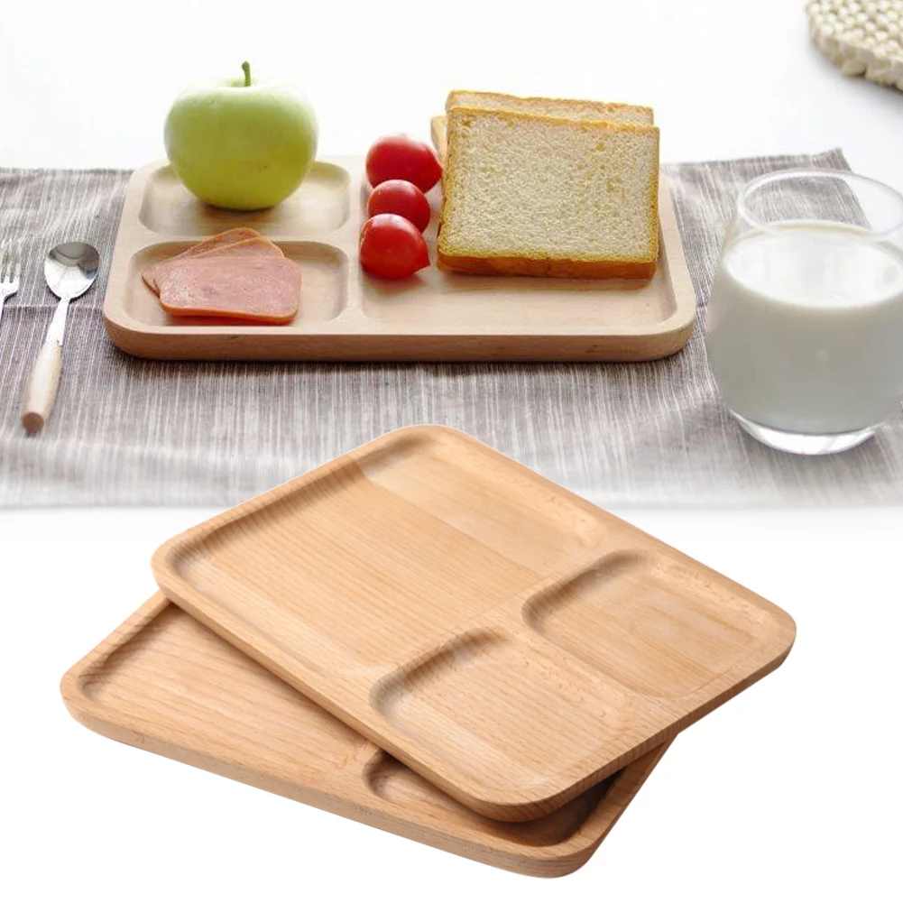 

Wood Plate Kitchen Dinner Plate Wooden Round Serving Tray Eco-friendly Reusable Plate For Appetizers Sushi Kitchen Accessories