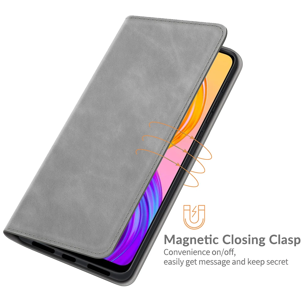 Кожаный чехол с автоматическим переключением для OPPO Realme 8 (4G VER. 3085 дюйма)