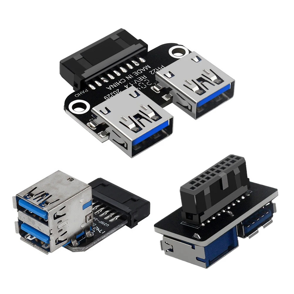 

Female Converter Strong Anti-Interference USB 3.0 19 20 Pin Socket to Dual USB 3.0 A Motherboard Adapter Splitter