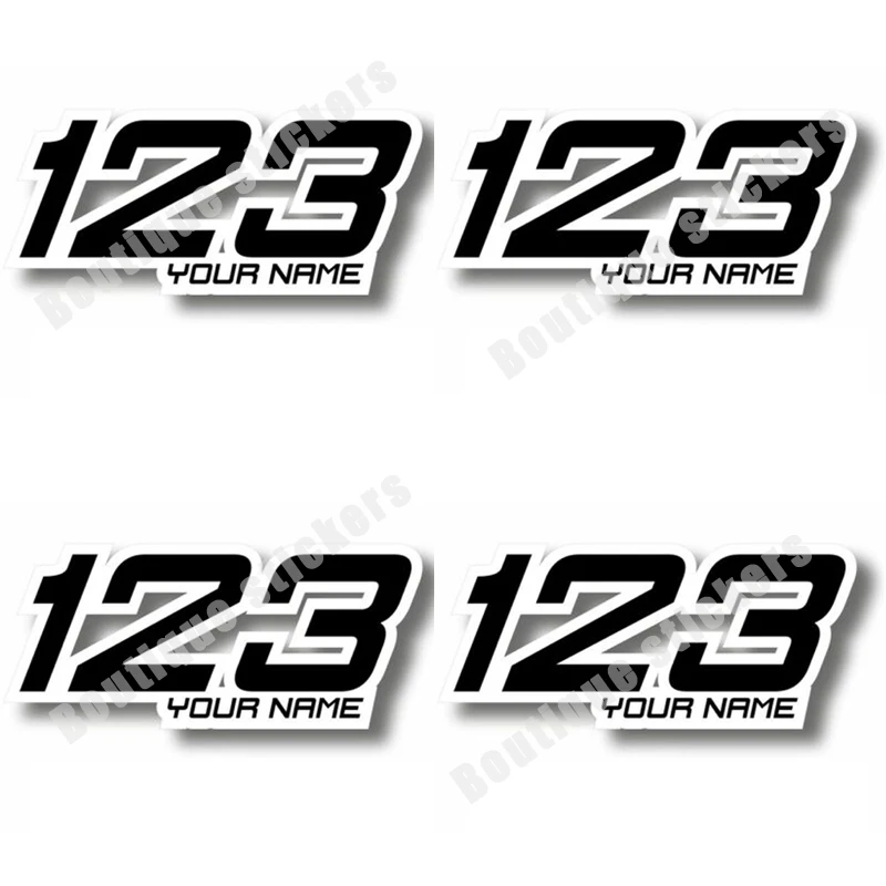 

4X Custom Sticker Race Number Vinyl Dirt Motocross Motorcycle Number Personalized Racing Helmet Sticker Racing PVC Vinyl Sticker