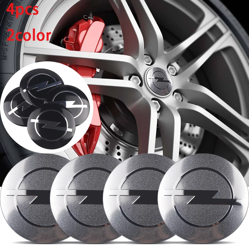 

4pcs 56mm Black/silver Car Wheel Center Hub Cap Badge Logo Emblem Decal Wheel Sticker Styling For OPEL opc Astra Insignia Corsa
