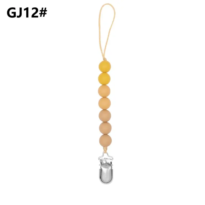 

Dummy Clips Baby Boys Girls Pacifier Chain Silicone Teething Relief Toys Beads Soothie Pacifier Holder Clips Baby Shower Gift