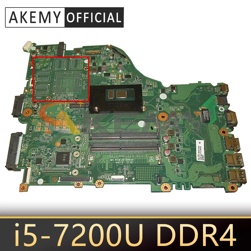 

NBGE611002 NBGD311006 For ACER E5-575 F5-573 E5-575G Laptop Motherboard DAZAAMB16E0 MB With i5-7200U DDR4 100% Fully Tested