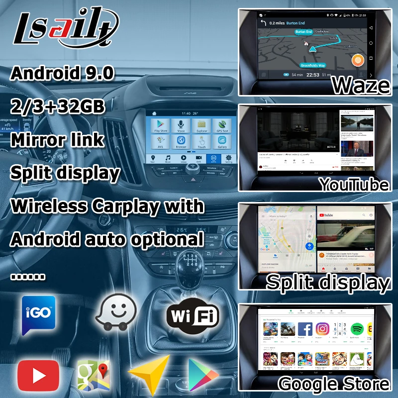 Интерфейсная приставка для Android / carplay Ford Kuga Escape Focus SYNC 3 беспроводная