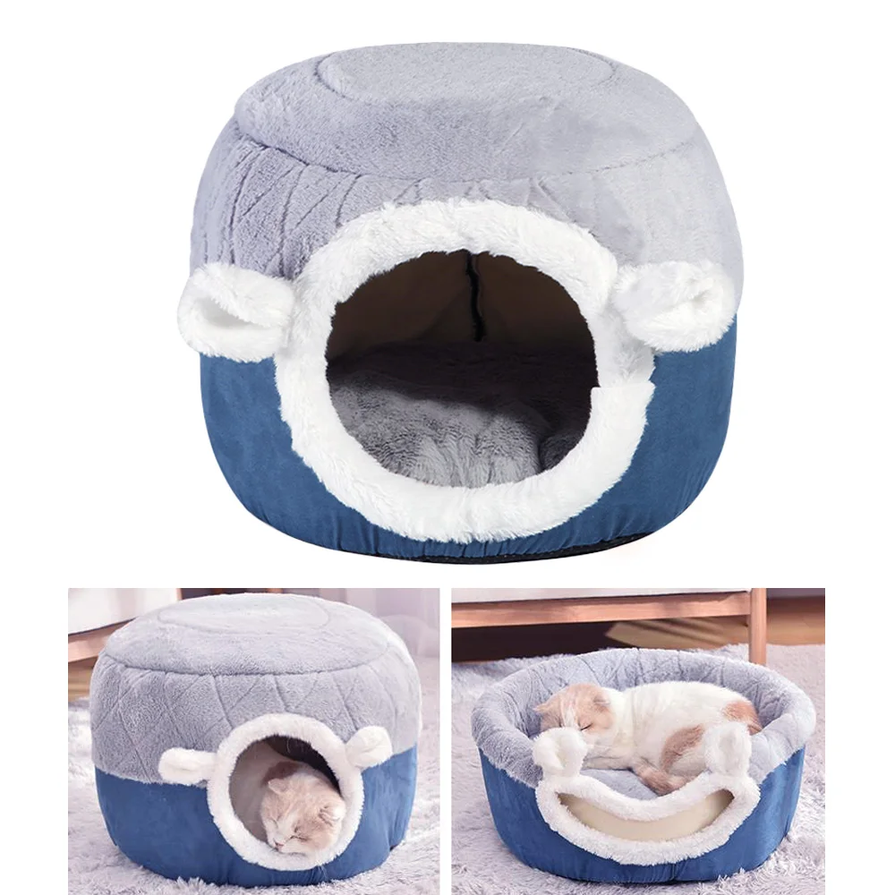 

Pet Dog Nest 2 In 1Cat Bed Warm House Soft Sleeping Little Mat Basket Kennel House Pets Products Tent Cozy Cave Beds For Pupppy