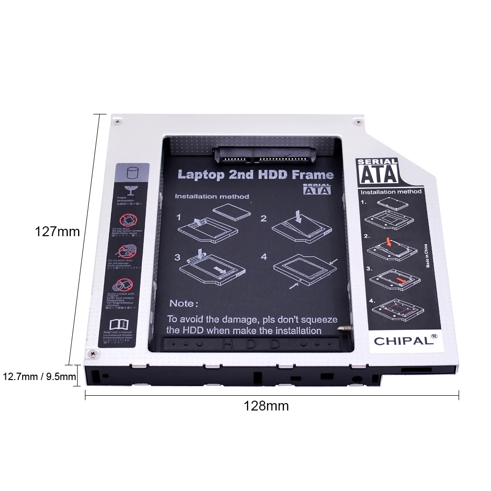 CHIPAL Алюминий SATA PATA IDE/SATA 2nd HDD Caddy 12 7 мм 9 5 для 2 &quotSSD жесткий диск чехол HD корпус