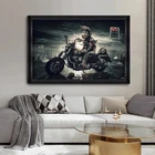 Крутая обезьяна езды на мотоцикле Холст Картина плакаты и принты Настенная картина для гостиной домашний Декор (без рамки)