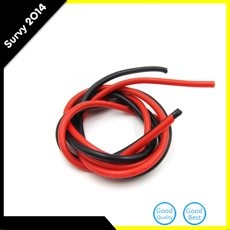 2 м (Black1M и Red1M) 10 AWG силиконовый провод гибкие многожильные медные кабели для радиоуправляемой электроники
