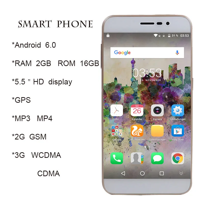 5 "сенсорный экран мобильного телефона android 6 0 распродажа GSM 3G смартфон дешевый