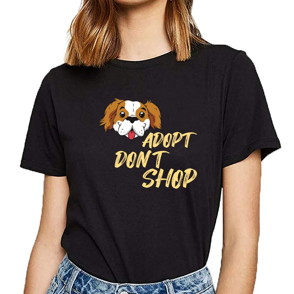 Топы футболки для женщин собак спасательных животных принять не делать покупки